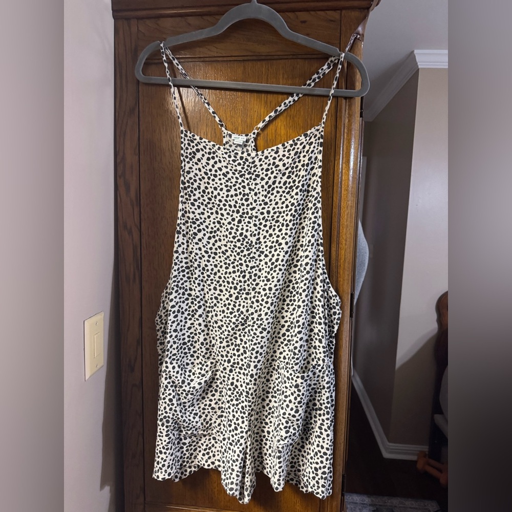 NWOT Aerie Black and Cream Spotted Romper